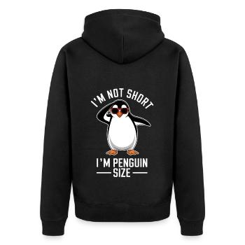 Pinguin Spruch Lustige Pinguine Geschenk - Unisex Premium Bio Zip Hoodie - Schwarz - Hinten - Nico (187cm)