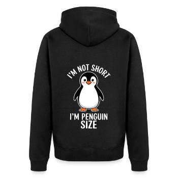 Pinguin Spruch Lustige Pinguine Geschenk - Unisex Premium Bio Zip Hoodie - Schwarz - Hinten - Nico (187cm)