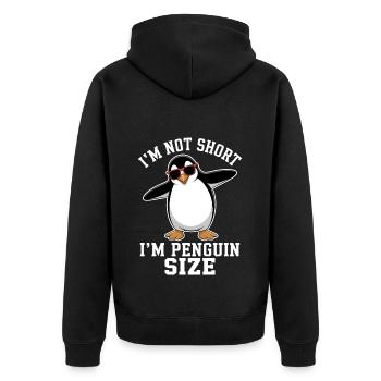 Pinguin Spruch Lustige Pinguine Geschenk - Unisex Premium Bio Zip Hoodie - Schwarz - Hinten - Nico (187cm)