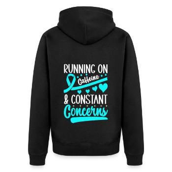 Anxiety disorder Anxiety disorder - Unisex Premium Organic Zip Hoodie - black - Back - Nico (187cm)
