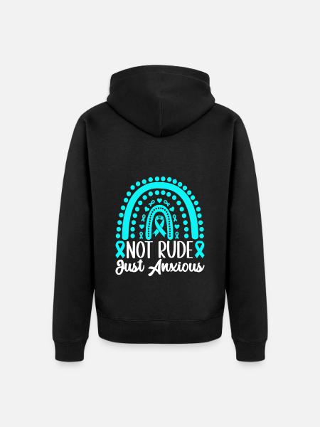 Angststörung Anxiety disorder - Unisex Premium Bio Zip Hoodie - Schwarz