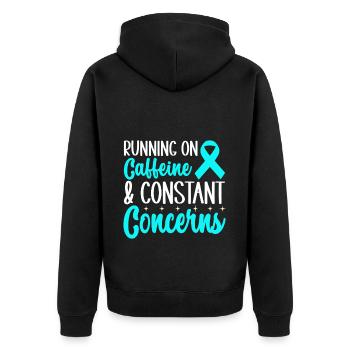 Anxiety disorder Anxiety disorder - Unisex Premium Organic Zip Hoodie - black - Back - Nico (187cm)