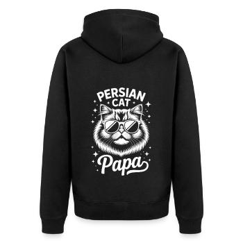 Perserkatze Spruch Lustiges Perserkatzen Geschenk - Unisex Premium Bio Zip Hoodie - Schwarz - Hinten - Nico (187cm)