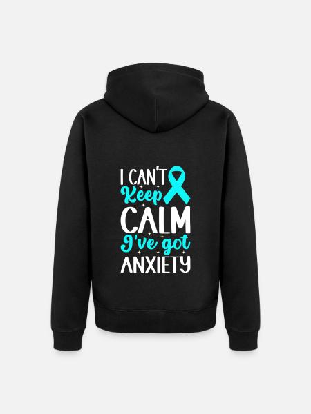 Angststörung Anxiety disorder - Unisex Premium Bio Zip Hoodie - Schwarz