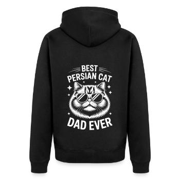 Persian Cat Saying Funny Persian Cat Gift - Unisex Premium Organic Zip Hoodie - black - Back - Nico (187cm)