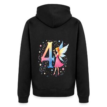 Douce Fée 4ème Anniversaire pour les filles - Veste à capuche bio Premium Unisexe - noir - Dos - Nico (187cm)