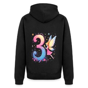 Douce Fée 3ème anniversaire pour les filles - Veste à capuche bio Premium Unisexe - noir - Dos - Nico (187cm)