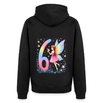 Douce Fée 6ème Anniversaire pour les filles - Veste à capuche bio Premium Unisexe - noir - Dos - Nico (187cm)