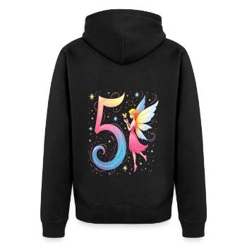 Douce Fée 5ème Anniversaire pour les filles - Veste à capuche bio Premium Unisexe - noir - Dos - Nico (187cm)