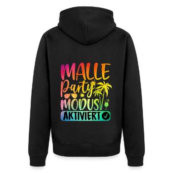 Malle Party Mode Enabled - Unisex Premium Organic Zip Hoodie - black - Back - Nico (187cm)