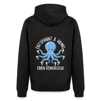Relaxed 8 Armig A Reinorgeln - Unisex Premium Organic Zip Hoodie - black - Back - Nico (187cm)