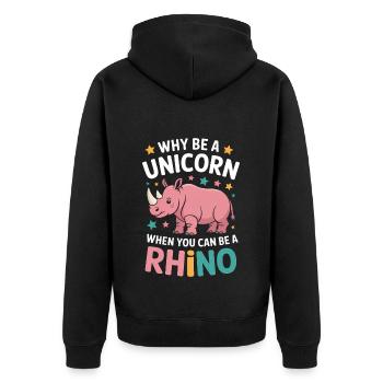 Nashorn Spruch Nashörner Lustiges Nashorn Geschenk - Unisex Premium Bio Zip Hoodie - Schwarz - Hinten - Nico (187cm)