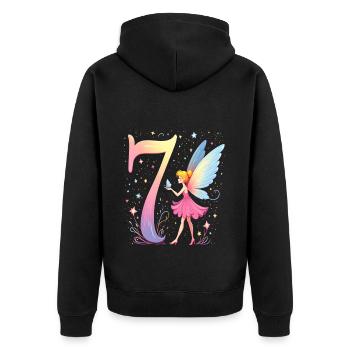 Douce Fée 7ème Anniversaire pour les filles - Veste à capuche bio Premium Unisexe - noir - Dos - Nico (187cm)