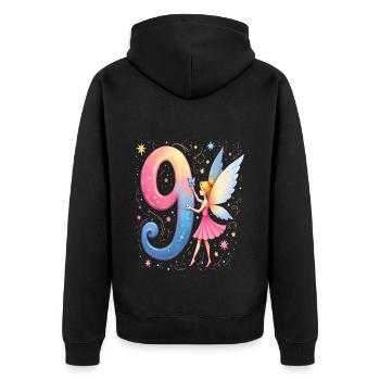 Douce Fée 9ème Anniversaire pour les filles - Veste à capuche bio Premium Unisexe - noir - Dos - Nico (187cm)