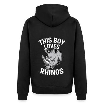 Nashorn Spruch Nashörner Lustiges Nashorn Geschenk - Unisex Premium Bio Zip Hoodie - Schwarz - Hinten - Nico (187cm)