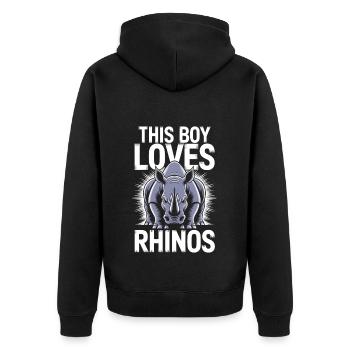 Nashorn Spruch Nashörner Lustiges Nashorn Geschenk - Unisex Premium Bio Zip Hoodie - Schwarz - Hinten - Nico (187cm)