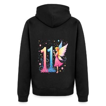 Douce Fée 11ème Anniversaire pour les filles - Veste à capuche bio Premium Unisexe - noir - Dos - Nico (187cm)