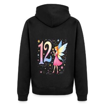Douce Fée 12ème Anniversaire pour les filles - Veste à capuche bio Premium Unisexe - noir - Dos - Nico (187cm)