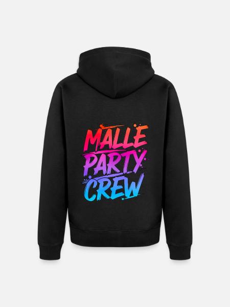 Malle Party Crew - Unisex Premium Bio Zip Hoodie - Schwarz