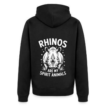 Nashorn Spruch Nashörner Lustiges Nashorn Geschenk - Unisex Premium Bio Zip Hoodie - Schwarz - Hinten - Nico (187cm)