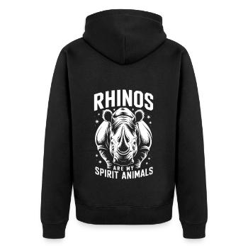Nashorn Spruch Nashörner Lustiges Nashorn Geschenk - Unisex Premium Bio Zip Hoodie - Schwarz - Hinten - Nico (187cm)