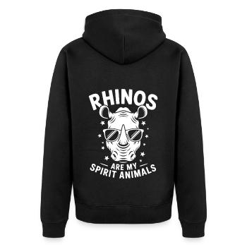 Nashorn Spruch Nashörner Lustiges Nashorn Geschenk - Unisex Premium Bio Zip Hoodie - Schwarz - Hinten - Nico (187cm)