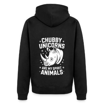 Nashorn Spruch Nashörner Lustiges Nashorn Geschenk - Unisex Premium Bio Zip Hoodie - Schwarz - Hinten - Nico (187cm)