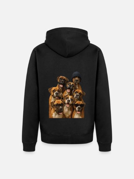Boxer - Unisex Premium Bio Zip Hoodie - Schwarz