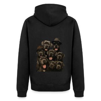 Cane Corso - Unisex Premium Bio Zip Hoodie - Schwarz - Hinten - Nico (187cm)