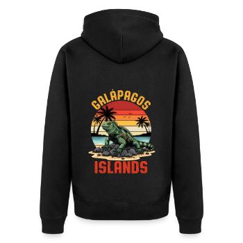 Galapagos Islands - Unisex Premium Organic Zip Hoodie - black - Back - Nico (187cm)