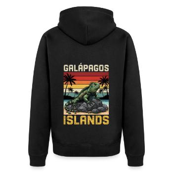 Galapagos Islands - Unisex Premium Organic Zip Hoodie - black - Back - Nico (187cm)