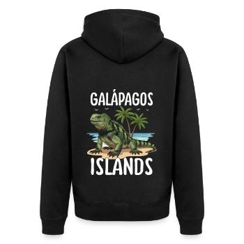 Galapagos Islands - Unisex Premium Organic Zip Hoodie - black - Back - Nico (187cm)