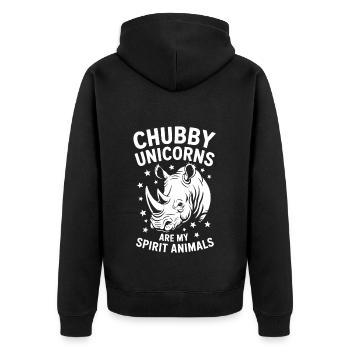 Nashorn Spruch Nashörner Lustiges Nashorn Geschenk - Unisex Premium Bio Zip Hoodie - Schwarz - Hinten - Nico (187cm)
