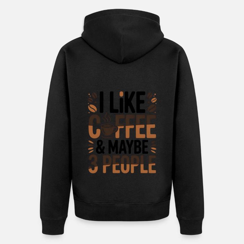 Café Introverti Dicton Café - Veste à capuche bio Premium Unisexe - noir