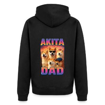 Akita - Unisex Premium Bio Zip Hoodie - Schwarz - Hinten - Nico (187cm)