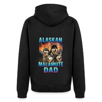 Alaskan Malamute - Unisex Premium Bio Zip Hoodie - Schwarz - Hinten - Nico (187cm)