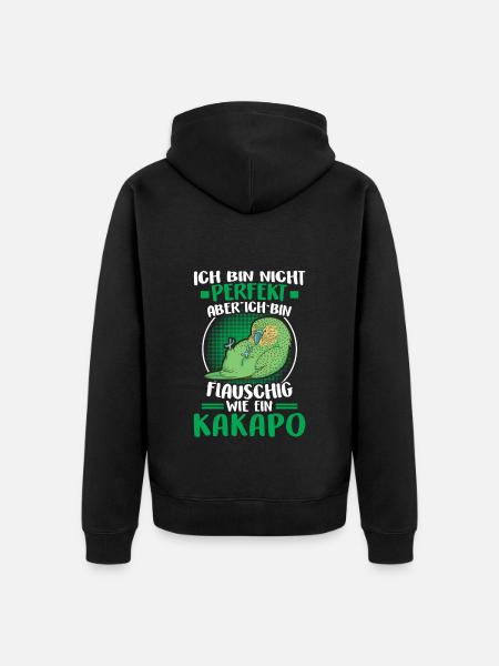 Kakapo ist flauschig Neuseeland Kakapo - Premium økologisk unisex-hættejakke - sort