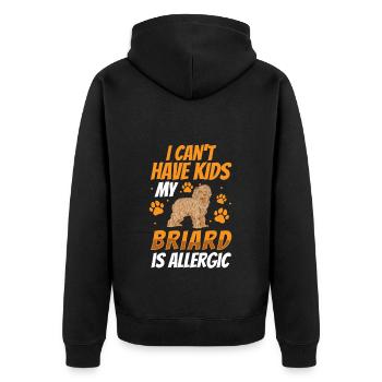 Briard est allergique au Berger de Brie - Veste à capuche bio Premium Unisexe - noir - Dos - Nico (187cm)