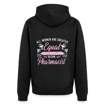 Pharmacy Tech Technician - Unisex Premium Organic Zip Hoodie - black - Back - Nico (187cm)