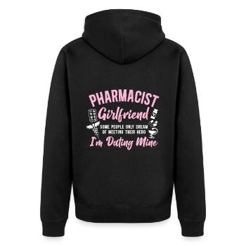 Pharmacy Tech Technician - Unisex Premium Organic Zip Hoodie - black - Back - Nico (187cm)