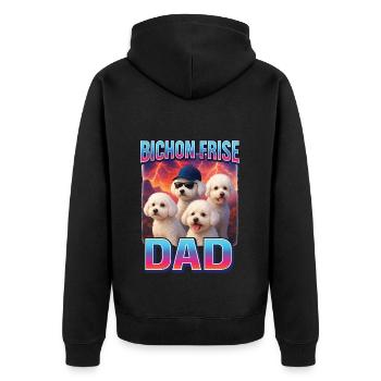 Bichon Frisé - Unisex Premium Bio Zip Hoodie - Schwarz - Hinten - Nico (187cm)