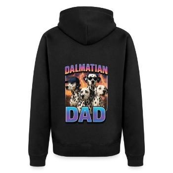 Dalmatiner - Unisex Premium Bio Zip Hoodie - Schwarz - Hinten - Nico (187cm)