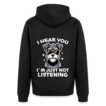 Schnauzer disant drôle de cadeau de schnauzer - Veste à capuche bio Premium Unisexe - noir - Dos - Nico (187cm)