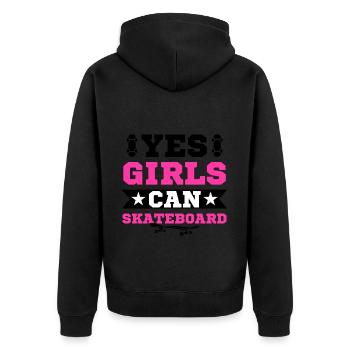 Skateboard Fille Dames Patineur - Veste à capuche bio Premium Unisexe - noir - Dos - Nico (187cm)