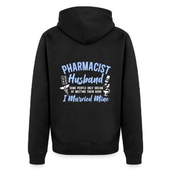 Pharmacy Tech Technician - Unisex Premium Organic Zip Hoodie - black - Back - Nico (187cm)
