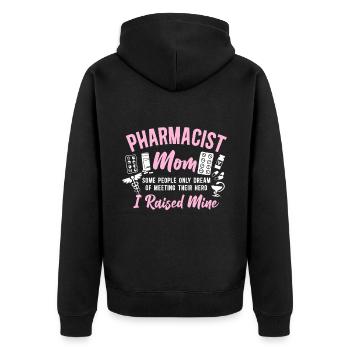 Pharmacy Tech Technician - Unisex Premium Organic Zip Hoodie - black - Back - Nico (187cm)