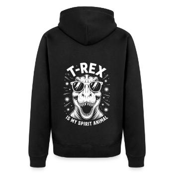 T-Rex Saying Dinosaur Funny T-Rex Gift - Unisex Premium Organic Zip Hoodie - black - Back - Nico (187cm)