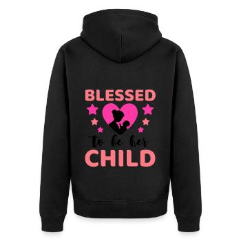 Mom Saying Mother's Day Mom Dear Mom - Unisex Premium Organic Zip Hoodie - black - Back - Nico (187cm)