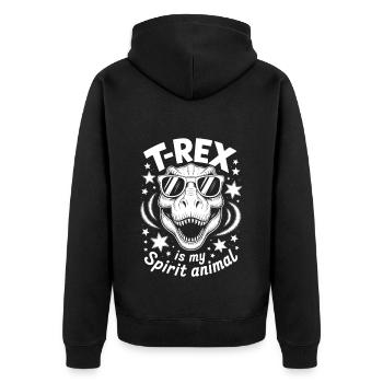 T-Rex Saying Dinosaur Funny T-Rex Gift - Unisex Premium Organic Zip Hoodie - black - Back - Nico (187cm)