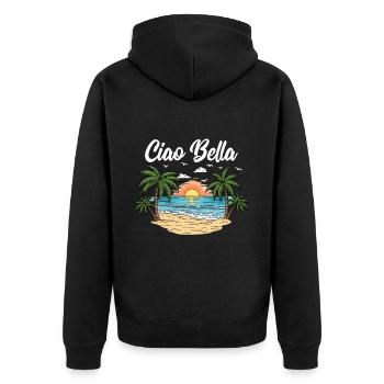 Ciao Bella - Veste à capuche bio Premium Unisexe - noir - Dos - Nico (187cm)